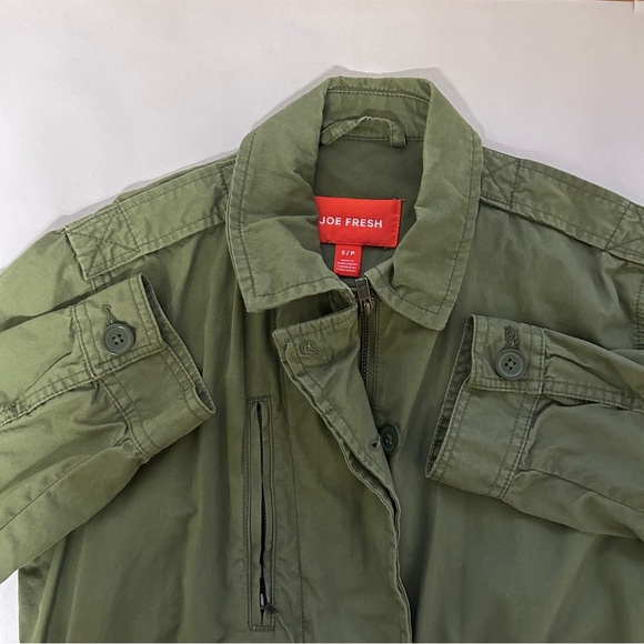 Joe Fresh Green Military Style Jacket women’s Size Small adjustable cinch waist - Picture 1 of 12